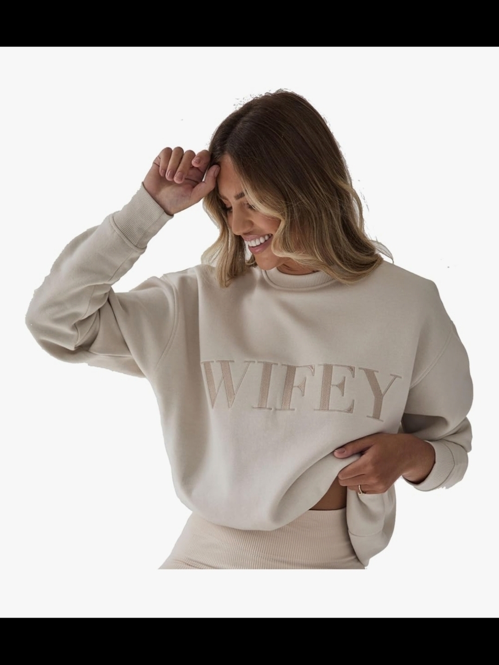 Wifey Crewneck Sweatshirt - Cream